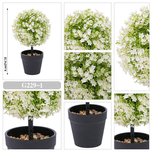 Ruopei <span class=keywords><strong>Mini</strong></span> Bola de Topiario Artificial de Boj, Resistente a los Rayos UV, Planta de Boj Artificial en Maceta Negra para Decoración de Mesa en Hogar u Oficina - Product Image 6