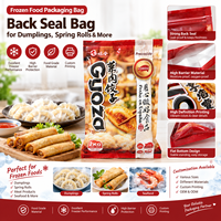 Sac d'emballage alimentaire surgelé en plastique sans BPA, personnalisé, 2 kg, épaissi, résistant au froid, avec fermeture arrière, pour raviolis et pâtisseries