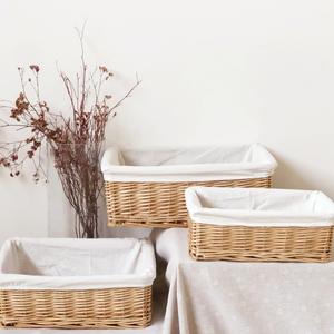 Organisateur de bureau écologique en saule tressé, panier de rangement multifonction pour jouets d'enfants - Product Image 3