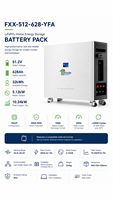Batterie de stockage d'énergie solaire domestique Fuxile à montage au sol LiFePO4 51.2V 628Ah 32kWh avec BMS intelligent intégré, empilable, CAN, RS485, RS232, WiFi