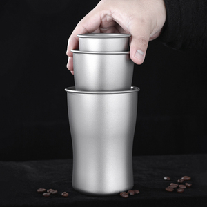 Tasse à bière en titane 240ml/420ml/650ml, tasse multi-usages empilable en titane, tasse à thé et à café pour le camping, <span class=keywords><strong>la</strong></span> <span class=keywords><strong>randonnée</strong></span>, les pique-niques, <span class=keywords><strong>la</strong></span> maison - Product Image 1