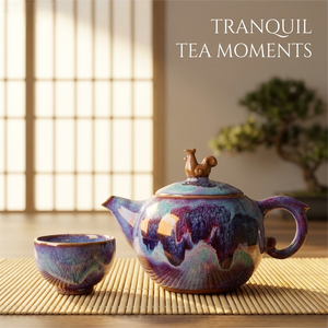 Tetera de Porcelana Jun Tradicional China con Esmalte Cambiante, Capacidad de 230 ml, Ecológica, para Preparación de <span class=keywords><strong>Café</strong></span> y Té - Product Image 4