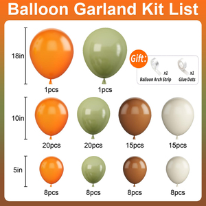Guirlande d'<span class=keywords><strong>arche</strong></span> de ballons vert, orange, marron et blanc en stock pour les décorations de fête sur le thème de la forêt, les baby showers et les mariages - Product Image 4