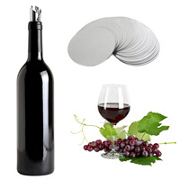 Disque verseur de vin portable en aluminium réutilisable, anti-goutte, en feuille, personnalisable pour la vente en gros, avec impression