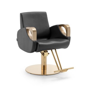 Contemporary Faux Leather Barber Chair with <b>Adjustable</b> Height Hydraulic Pump <b>Square</b> Base Salon Furniture - Product Image 3