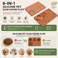 Tapis à lécher en silicone à 6 zones pour alimentation lente NicePets |   Base à ventouse anti-étouffement |   Tapis pour nourriture pour chiens et chats avec grattoir, 6 couleurs