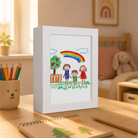 Marco Magnético para Exhibición de Arte Infantil, Apertura Superior Magnética, Fácil de Cambiar, Soporte de Pared o de Pie, Listo para Enviar, 4 Colores, 3 Tamaños