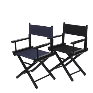 Chaise de Réalisateur Pliante en Bois Massif Premium, Imperméable et Durable, pour Intérieur/Extérieur, Chaise de Jardin Moderne avec Assise et Dossier en Toile Noire - Product Image 4