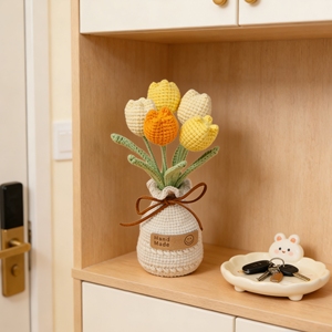 <span class=keywords><strong>Flores</strong></span> de Ganchillo, Plantas en Maceta, <span class=keywords><strong>Flores</strong></span> Artificiales de Ganchillo, <span class=keywords><strong>Tulipanes</strong></span>, Día de San Valentín, Día de la Madre, Decoración para el Hogar y la Oficina - Product Image 4
