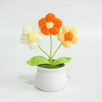 Meilleures ventes 2026 : Bouquet de fleurs de muguet en coton fait main, style plante en pot, fleurs artificielles en pot au crochet style bouffant, pour mariage et décoration intérieure