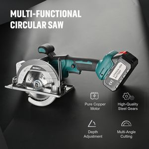 Multifunctionele Cirkelzaag 21V Draadloze Elektrische Zaag Verstelbare Snijhoek 0-45, 6500 Rpm, Geschikt Voor Het Zagen Van Hout - Product Image 3