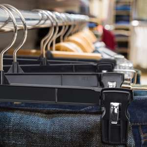 Meilleur cintre en plastique, clip en plastique noir, cintre de jupe de pantalon - Product Image 6