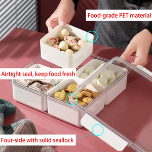 Wholesale Clear PP Snack <b>Storage</b> Box Airtight Divided Serving Tray Stackable Plastic Food <b>Container</b> for Organizing Wholesale - Product Image 3