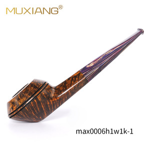 Muxiang Briarwood Smoking Pipe Straight Type With Vulcanized Rubber Mouthpiece For Tobacco Use - Product Image 1