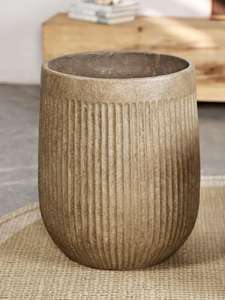 Baskom tanam bamboo, garis vertikal minimalis kelas atas lantai berdiri diameter besar magnesium lumpur bunga - Product Image 2