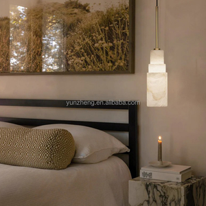 Lustre en albâtre naturel espagnol recommandé par les designers de Zhongshan Wholesale, lampe suspendue de luxe française pour <span class=keywords><strong>restaurant</strong></span> et bar - Product Image 5