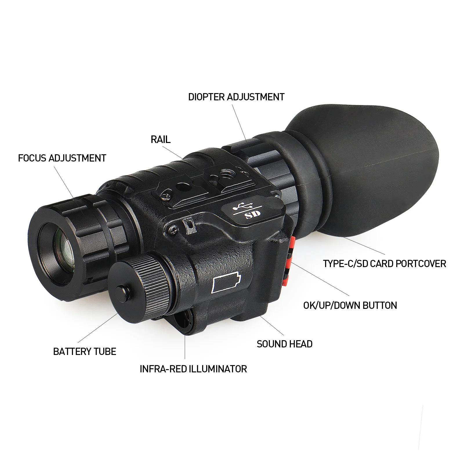 INSIGNIA 1x-8x Night Vision Monocular Telescope Outdoor Tactical NVM-1 ...