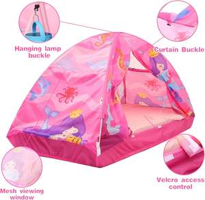 เต็นท์บ้านตุ๊กตาเจ้าหญิงสำหรับเด็กเล่นในร่ม บ้านหลังเล็กพร้อมเตียงนอน ผ้าฝ้าย เต็นท์สำหรับเด็กชายและเด็กหญิง - Product Image 6