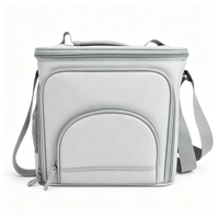 Sac isotherme pour le déjeuner, sac de livraison, adapté aux hommes et aux femmes, bandoulière réglable, poche avant, deux grandes poches