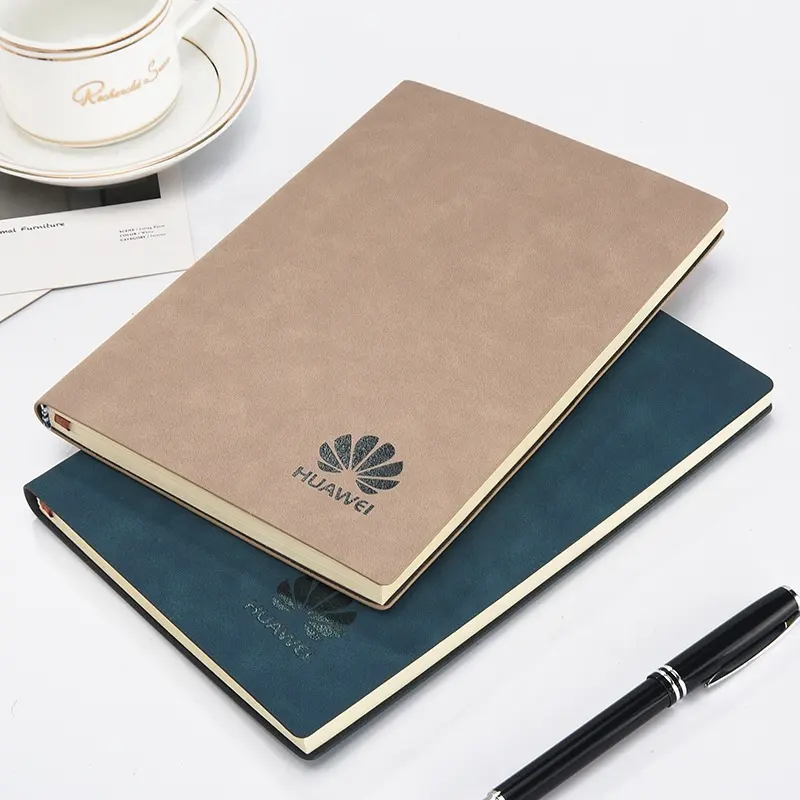 Zeamor 2022 Logo Customized A5 Business Office School Gifts Velvet Leather Cover Diary Planners and Notebooks