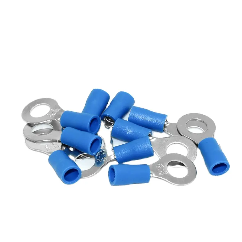 RV2-6 Blu Anello isolato terminale Connettore del Cavo di Legare 100 pz/pacco vestito di 1.5-2.5mm Elettrico Crimp Terminal