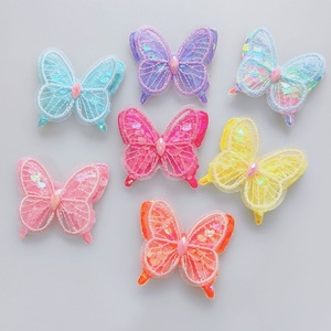 Grazioso Accessorio DIY Dary Mendy a Doppio Strato in Rete con Paillettes a Forma di Farfalla per Capelli, Scarpe e Borse - Product Image 1