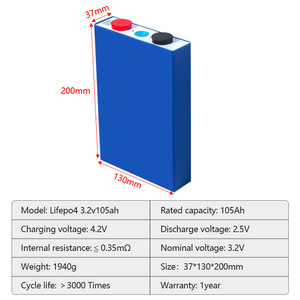 लाइफ 4 प्रिमेटिक सेल <span class=keywords><strong>3</strong></span>.2v 100ah 105h 150h 150h उच्च ऊर्जा घनत्व लिथियम आयरन फॉस्फेट बैटरी <span class=keywords><strong>3</strong></span> साल की वारंटी के साथ - Product Image 2