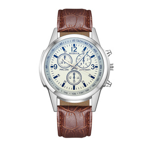 Spot vente chaude trois yeux ceinture en verre bleu-ray montre pour hommes montre cadeau montre à Quartz pour hommes vente en gros d'usine - Product Image 5