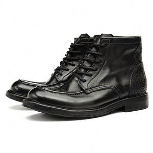 Chaussures en cuir carrées à lacets pour hommes en cuir de vachette de luxe de haute qualité 2026, respirantes, légères, antidérapantes, grandes tailles, pour le bureau et la carrière - Product Image 2