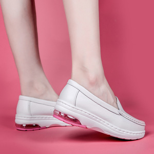Cuscino con suola spessa in vera pelle bianca <span class=keywords><strong>scarpe</strong></span> Casual da donna con zeppa a punta tonda <span class=keywords><strong>scarpe</strong></span> da ballo di grandi dimensioni - Product Image 3