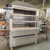 Barbecue rotatif brésilien sur chariot robuste pour cuisine extérieure 2025 – Idéal pour agneau, poisson, pain et oie