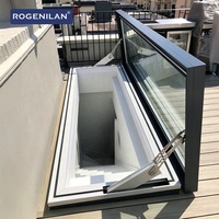 Rogenilan - Ventanas de Techo Corredizas de Aluminio con Doble Acristalamiento y Aislamiento Eléctrico Automático, Flachdachfenster