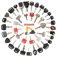 Clés de contact moteur pour engins de construction, lot de 44 pièces, pour excavatrice, chargeuse sur pneus, bulldozer, camion, porte de cabine et boîte à outils