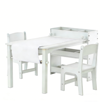 Ensemble de meubles en bois pour enfants 3-en-1, table d'art avec 2 chaises pour les loisirs créatifs, la lecture et l'apprentissage