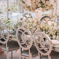 Chaise d'événement de luxe en acier inoxydable argenté pour banquets et mariages