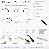 Monturas Ópticas sin Aro Readsun para Hombre, Gafas de Fábrica sin Montura, Monturas Ópticas