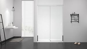 Nouvelle cabine de douche coulissante portable en verre chromé poli - Product Image 3