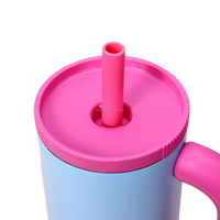 Macaron Colors 40oz Tasse de voyage isolée en acier inoxydable Gobelet imprimé avec logo personnalisé avec couvercle et poignée étanches