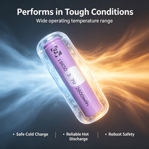 แบตเตอรี่ทรงกระบอก Li-ion 18650 3.7V 2600mAh สำหรับใช้เป็นแบตเตอรี่3C แบตเตอรี่ลิเธียมไอออนในอัตราที่สูงสำหรับเครื่องมือไฟฟ้าหุ่นยนต์ - Product Image 3