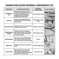 Cabine de douche pivotante YEETE en nickel brossé avec verre trempé de 8 mm – Fournitures de salle de bain en gros – Catalogue B2B à fort potentiel de croissance e-commerce