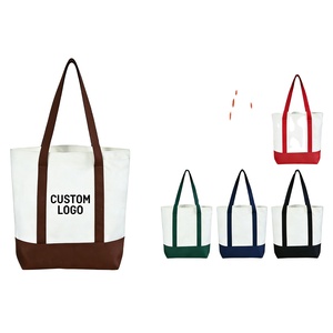 Promotional Fashion Colored <b>Shopping</b> <b>Tote</b> <b>Bag</b> Custom Splicing Portable Canvas Cotton Custom Printed Logo Large Capacity Women's - Product Image 2