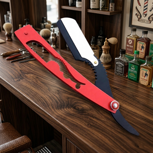 Rasoir droit classique de barbier, lames en acier inoxydable de qualité supérieure, manche en plastique, outil professionnel de coiffure pour hommes - Product Image 5