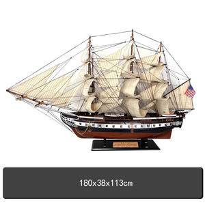 Grande barca a vela fatta a mano in legno modello USS costituzione americana decorativo liscio soggiorno ufficio arredamento modello nave - Product Image 4