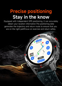 HT37 Smartwatch mit BT-Anruf, GPS-Sportverfolgung, Taschenlampe, Kompass, Höhenmesser, Outdoor-Sportuhr, 3ATM Wasserdicht, für Herren, Android <span class=keywords><strong>iOS</strong></span> - Product Image 3
