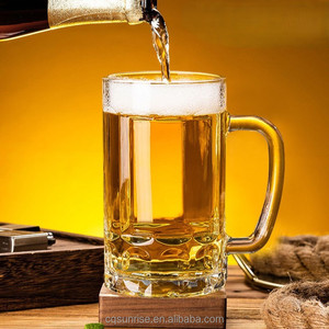 <span class=keywords><strong>Verre</strong></span> à bière pression de grande capacité au <span class=keywords><strong>design</strong></span> classique, tasse épaisse transparente, verres à Highball muraux, chopes à bière avec poignée, vente en gros - Product Image 3