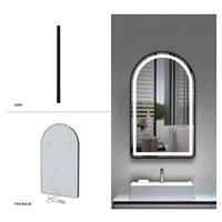 Miroir de salle de bain LED anti-buée en forme d'arche OVS Modern Touch Dimming avec 3 couleurs de lumière