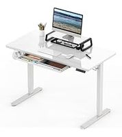 Bureau de travail moderne rectangulaire en métal pliable et extensible, convertible, réglable en hauteur, avec structure en fer, idéal pour appartement