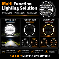 Phare LED de conduite haute luminosité 9 pouces 150W 13600lm à faisceau spot avec fonction d'avertissement de position bicolore