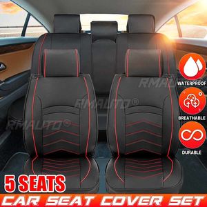 Ensemble de housses de siège auto en cuir, 1/5 pièces, avec coussin en lin, universel, compatible avec la plupart des berlines, SUV et petits camions - Product Image 1