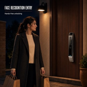 Serrure de porte intelligente en aluminium T12 avec reconnaissance faciale, visiophone, clavier numérique, WiFi - Product Image 4